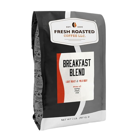 Fresh Roasted Coffee, Breakfast Blend, 2 lb (32 oz), Light Roast, Kosher, Whole Bean
