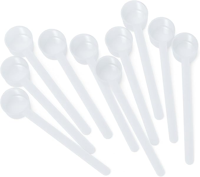 Supplement and Supply 4 mL (3/4 Tsp) Long Handle Scoop for Coffee, Protein Powder, Pet Food, Spices, Grains, Dry Goods – Food-Grade BPA-Free Plastic Measuring Spoon (Pack of 10)