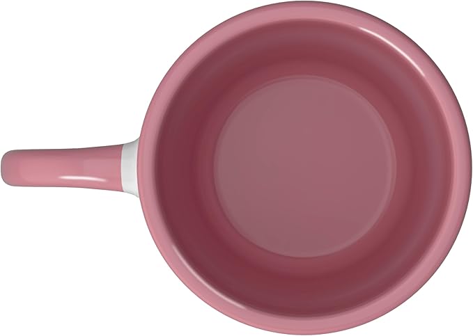 No Coffee Today - Minimalist Sad Face Caffeine Lover Ceramic Mug, Pink/White