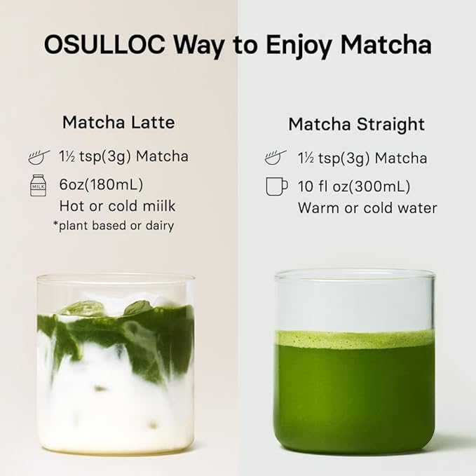 OSULLOC Premium Matcha Powder for lattes, Ceremonial Grade Korean Matcha, Premium Organic (USDA) Pure Leaf Green Tea from Jeju, 1.41 oz, 40g