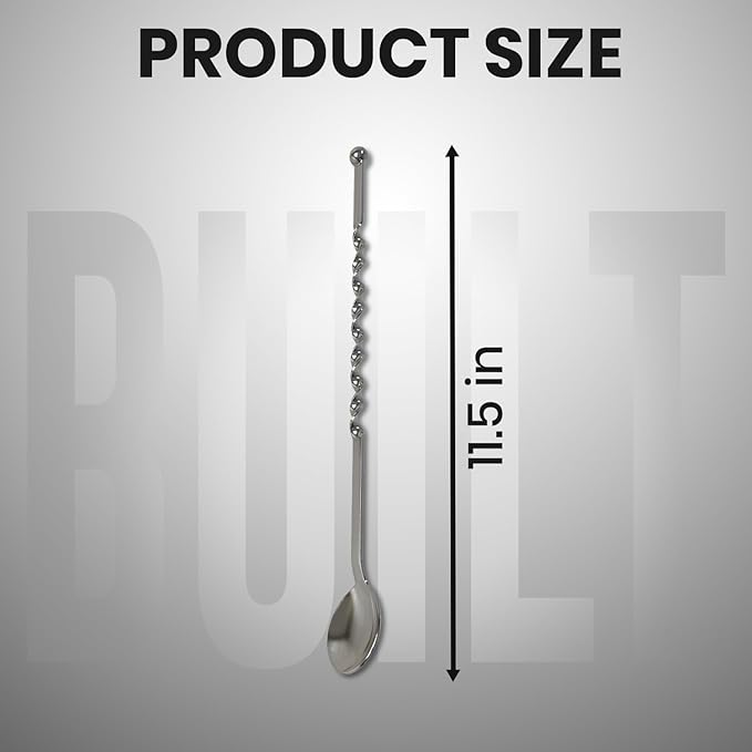 Rattleware Elegant Swirl Stem Bar Twist 11.5" Stirrer/Spoon - Commercial Grade Stainless Steel, Ideal for Drink & Coffee Enthusiasts, Perfect for Home & Commercial Use