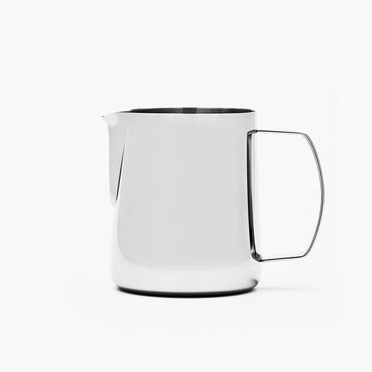 Barista Hustle Milk Pitcher – 400ml Polished Stainless Steel, Precision Spout & Handle Alignment, Internal Measurement Markings, Premium 304 Stainless Steel Milk Steaming Pitcher for Latte Art