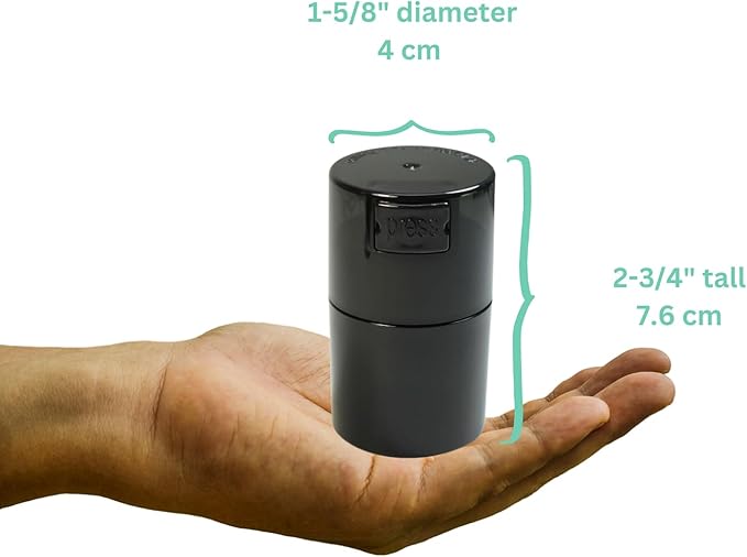Vitavac - 5g to 20 grams Vacuum Sealed Container - Black Pearl