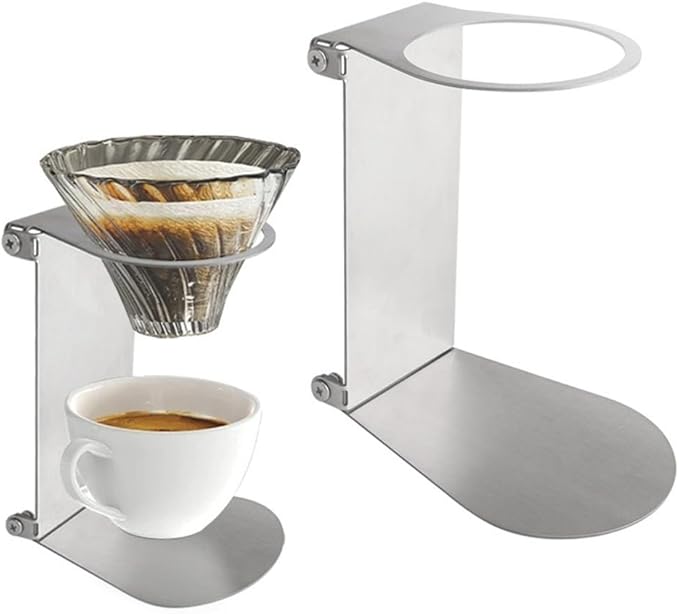 Coffee Dripper Stand Station Pour-Over - Foldable Aluminum Coffee Dripper Holder Rack for Home Travel Camping Hiking Pour Over Coffee Portable Espresso Coffee Maker