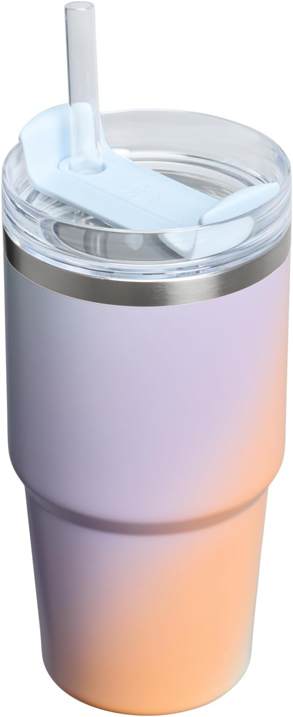 STANLEY Quencher H2.0 Tumbler with Handle and Straw 20 oz | Flowstate 3-Position Lid | Cup Holder Compatible for Travel | Insulated Stainless Steel Cup | BPA-Free | Sunrise Spiral