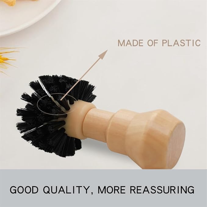 Coffee Portafilter Basket Cleaning Brush, Stiff Bristles and Wood Handle Coffee Accessories, Coffee Filter Brush Fits for Espresso Barista Machine Cleaning Tool (58mm)