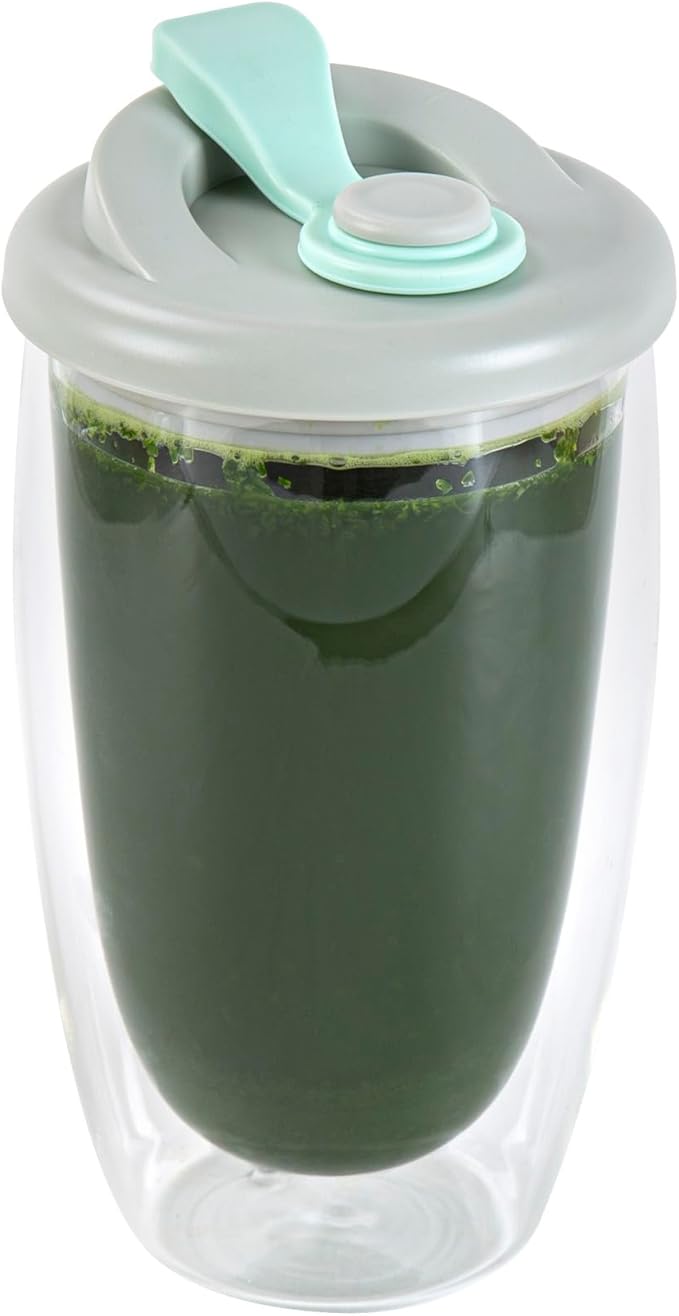 Restaurantware - Forma Professional 15.2 Ounce Insulated Travel Mug With Lid, 1 Double Wall Coffee Mug - Includes Lid, Reusable, Clear Borosilicate Glass Tumbler, Dishwashable, Microwavable