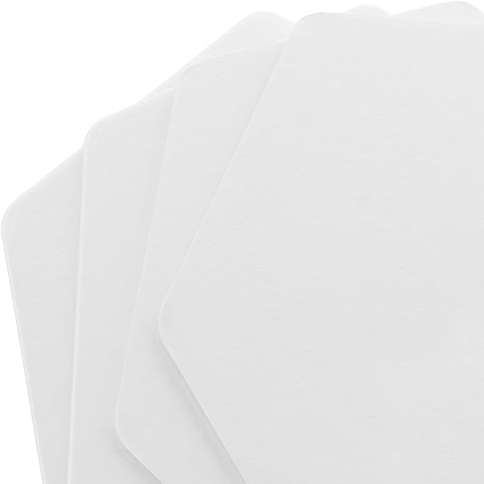 Hexagon Paper Coasters, 500 PCS 4 Inch Cardboard Drink Coasters White Paper Cup Mat for Drinks, Bar, Wedding