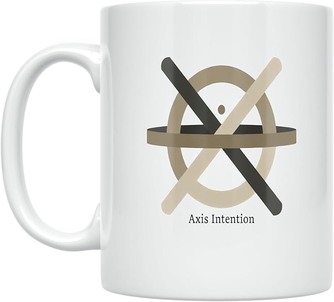 Axis Intention Focus - Minimalist Design Lover - 11 oz White Ceramic Coffee Mug - Modern Aesthetic