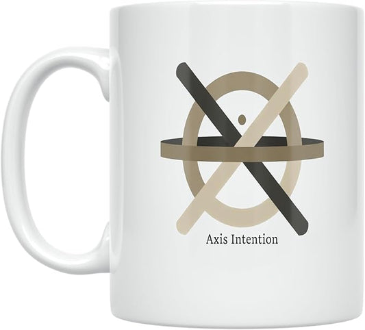 Axis Intention Focus - Minimalist Design Lover - 11 oz White Ceramic Coffee Mug - Modern Aesthetic