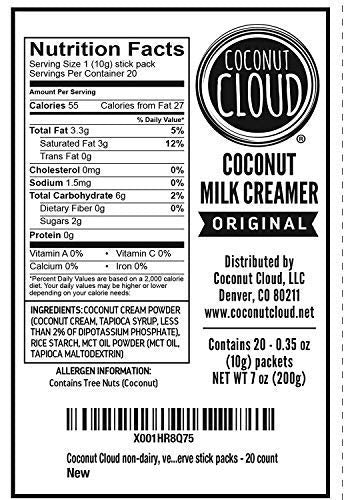 Coconut Cloud: Vegan Assorted Coffee Creamer Pack. Dairy Free, Made from Coconut Powder Milk with MCT Oil | 20 each of Original,Vanilla & Salted Caramel Single Sticks, 60 servings