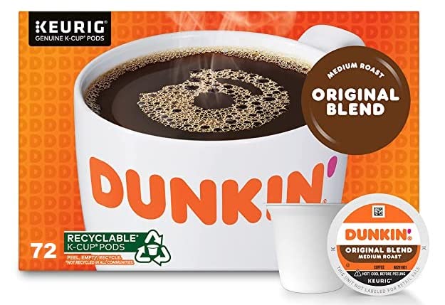 Dunkin Donuts Original Blend, Medium Roast Coffee K Cups - 144 Count