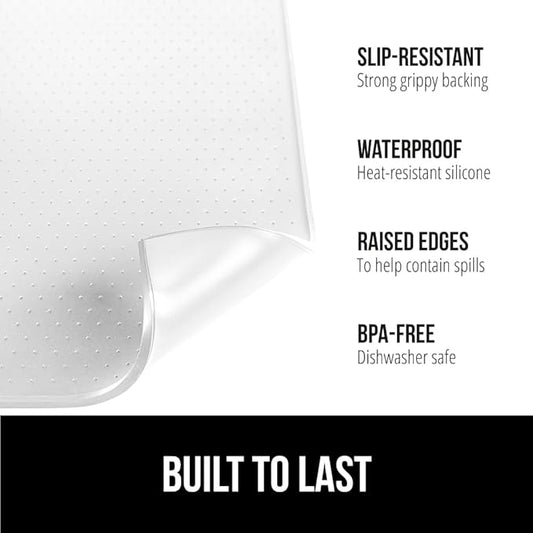 GORILLA GRIP Silicone Coffee Mat, Espresso Machine Bar Accessories, Keep Kitchen Counters Clean, Stays in Place, Waterproof and Heat Resistant Dish Drying Mats, Home Decor Essentials, 11.5x18.11 White