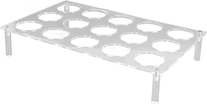 2 Set Acrylic Coffee Pod Holder, 15 Slots Flat Countertop Organizer, Transparent Coffee Capsule Storage Tray for YX037, Space Saving Drawer Style