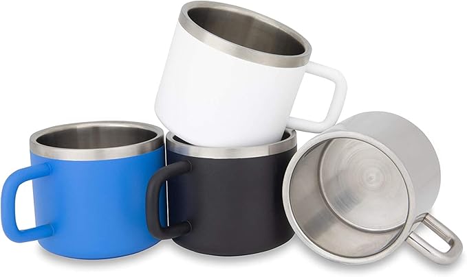Real Deal Steel "Little Sipper 3 oz Insulated Espresso Cups - Premium Double Wall Set of 4 Demitasse
