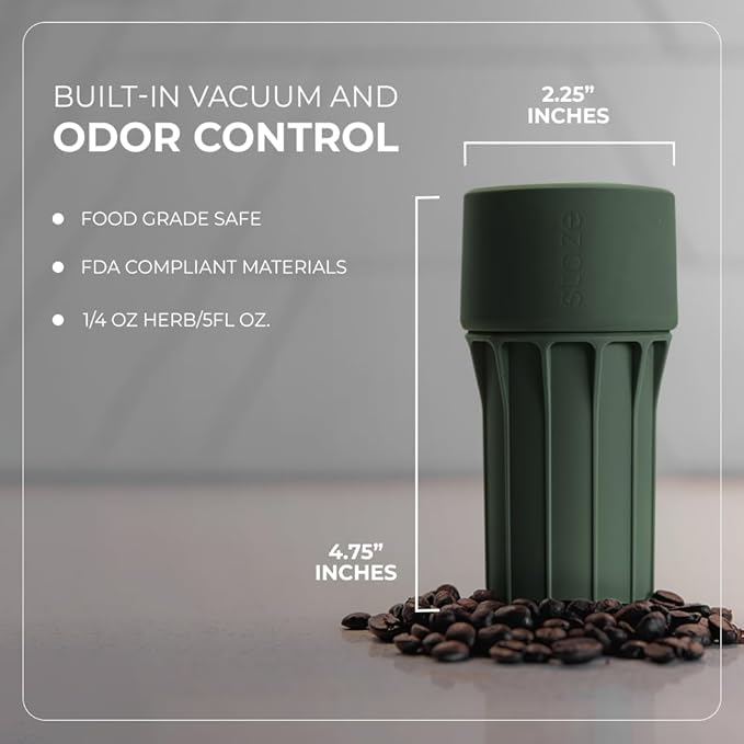 Staze Air Tight Smell Proof Container (148ml) – Vacuum Seal Stash Jar - Waterproof Food Storage Canister, Portable Small Smell Proof Jar for Coffee, Herb, Spice & Gummies - (MIDNIGHT TRIO)
