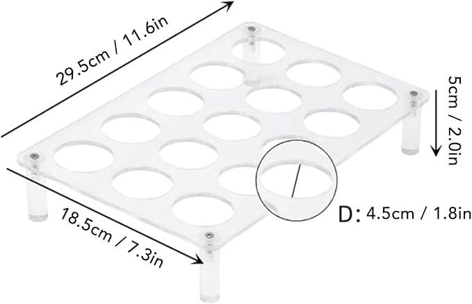 2 Set Acrylic Coffee Pod Holder, 15 Slots Flat Countertop Organizer, Transparent Coffee Capsule Storage Tray for YX037, Space Saving Drawer Style