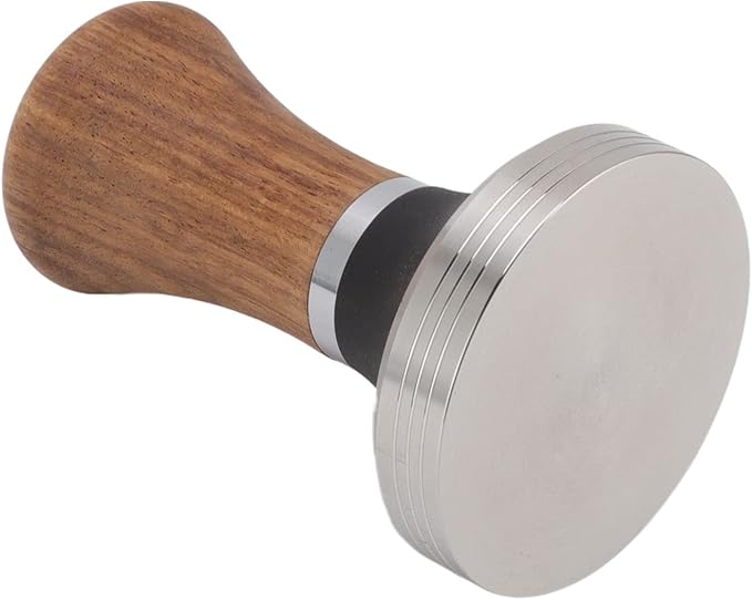 Professional Coffee Tamper Distributor Set, Walnut Handle & Stainless Steel Base, Tamping Kit for Barista, Home, Cafe Use