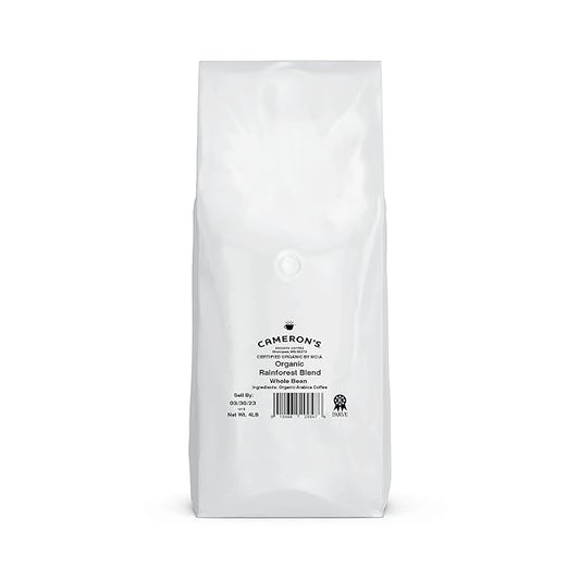 Cameron's Coffee Roasted Whole Bean Coffee, Organic Rainforest Blend, 4 Pound