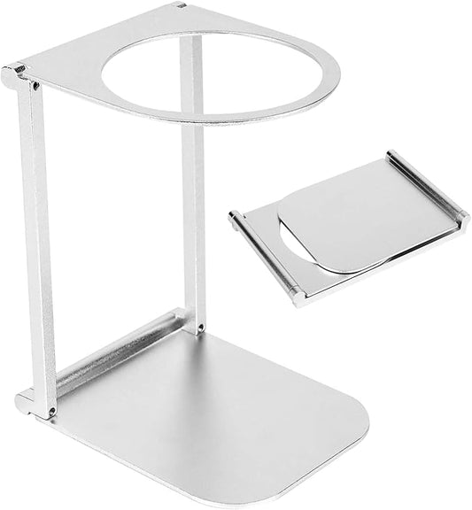Pour Over Coffee Dripper Stand, Aluminum Alloy Coffee Drip Stand Foldable Espresso Machine Holder Pour Over Dripper Maker Accessory for Home Office Camping (Silver)