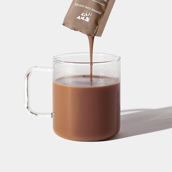 Copper Cow Coffee Sweetened Mocha Milk Creamer Singles (8 pack) | Vietnamese Inspired Coffee Creamer, All Natural Creamer Packets for Pour Overs & Lattes | No Refrigeration Needed, Travel Friendly