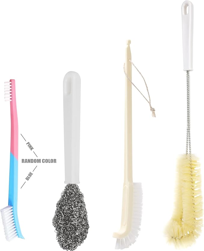 Portable Blender Cleaning Brush Set of 4 - With Hanging Hole - Long Handle - For Water Bottles & Blenders