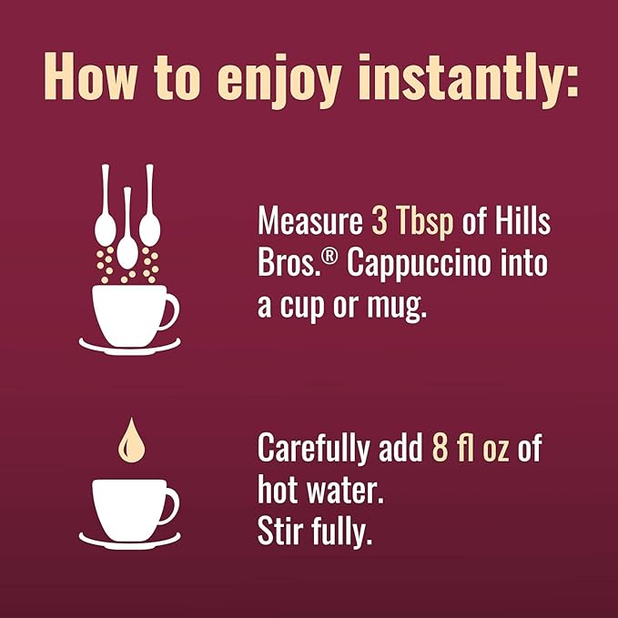Hills Bros. Cappuccino Mix – Rich, Frothy Coffeehouse-Tasting Instant Drink Mix – Quick and Easy Preparation – Perfect for Hot & Iced Drinks & Creaming Coffee – French Vanilla, 1 Pack of 52oz