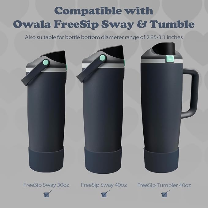 2PCS Silicone Boots for Owala 30oz & 40oz FreeSip Sway Bottles & Tumblers – Non-Slip, Scratch-Resistant, Stability Enhancer for Owala Accessories (Foggy Tide)