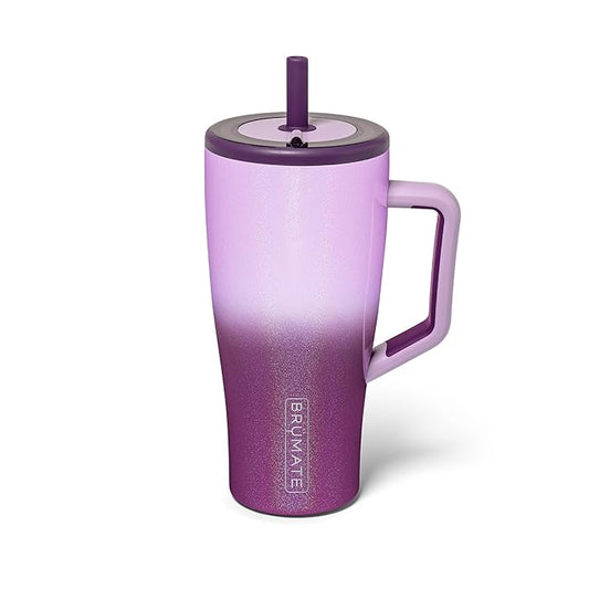 BrüMate Era 30 oz Tumbler with Handle & Straw | 100% Leakproof Insulated Water Bottle Tumbler with Lid & Flexible SoftSip Straw | Made of Stainless Steel | Cup Holder Friendly | 30oz (Violet Crush)