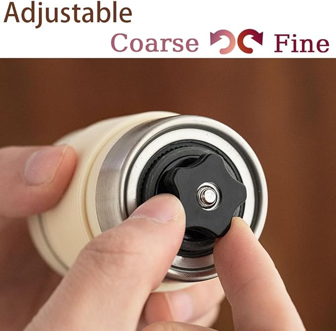 Manual Coffee Grinder for Home Use, 304 Stainless Steel Material, Adjustable Setting, with Hand Held Espresso Burr Ceramic for Travel Camping