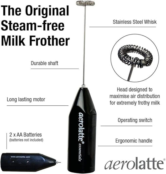 Aerolatte Essentials Steam-Free Milk Frother, Black
