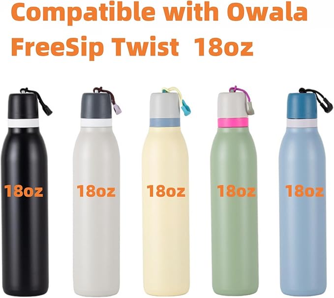 Replacement Lid Compatible with Owala FreeSip Twist Insulated Stainless Steel 18oz 24oz Water Bottle (Black)