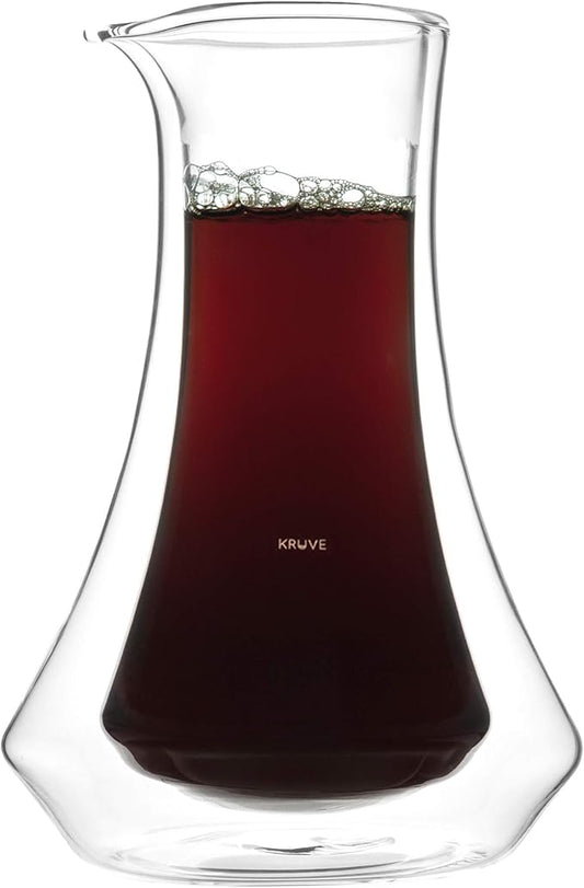 KRUVE EVOKE Coffee Carafe - Elegant Double-Wall Glass Design, 20oz (600ml) Capacity for Perfectly Brewed Coffee, Ideal for Entertaining Guests and Coffee Lovers, Keeps Your Brew Hot and Hands Cool