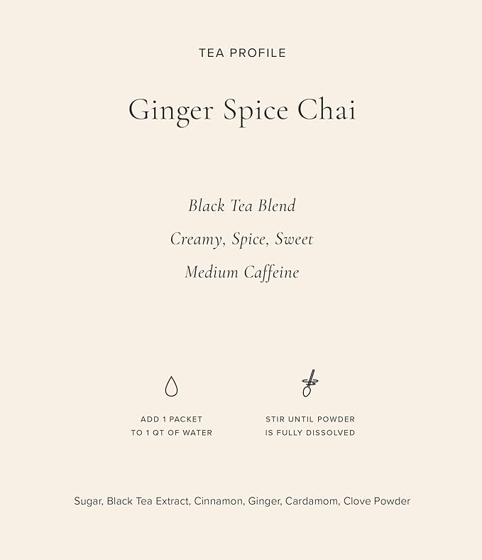 Art of Tea | Ginger Spice Chai Concentrate | 4 Pack 2.8 oz Chai tea bags (8 Servings per bag) | Chai Tea Latte Concentrate