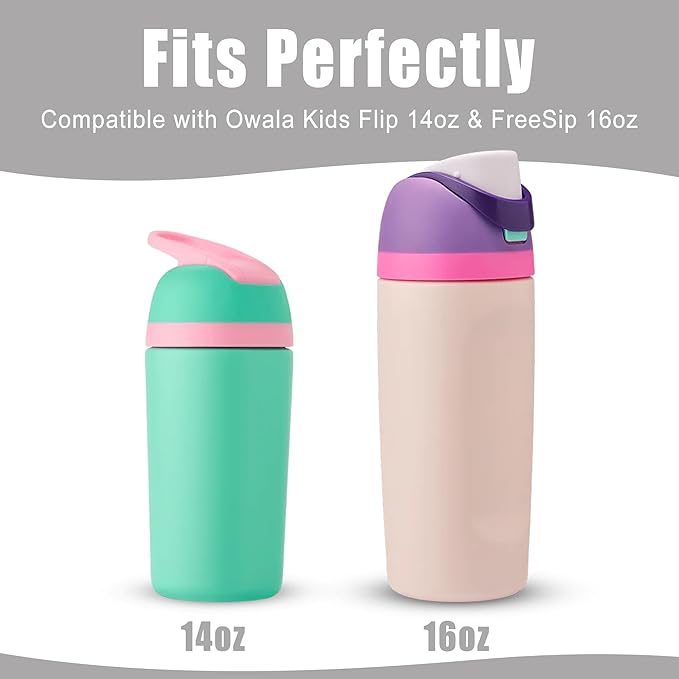 Mokoart Silicone Boot Compatible with Owala Kids Water Bottle 16/14 oz, Anti-Slip Rubber Bottom Protective Sleeve for Owala Kids FreeSip 16oz, Accessories for Owala Kids Flip 14oz