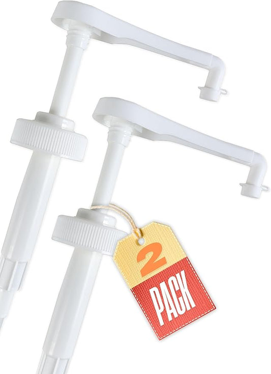 Pump for Gallon Jug & 5 Gallon Bucket, Leakproof Heavy Duty Pump Dispenser for Laundry Detergent, Shampoo, Soap, Oil, Snow Cone Syrup, Popcorn Butter, Commercial Household Industrial Use (2pc)