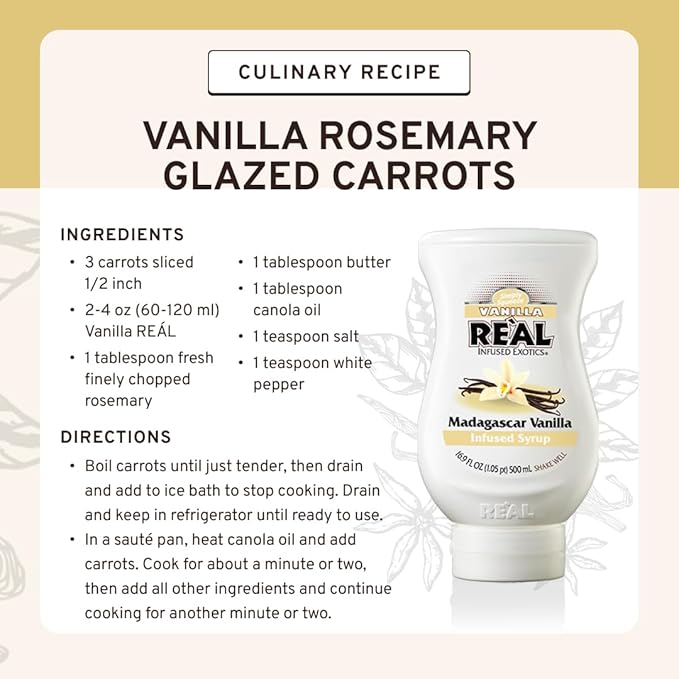 Vanilla Reàl Infused Exotics, Madagascar Vanilla Infused Syrup, 16.9 FL OZ Squeezable Bottle (Pack of 3)