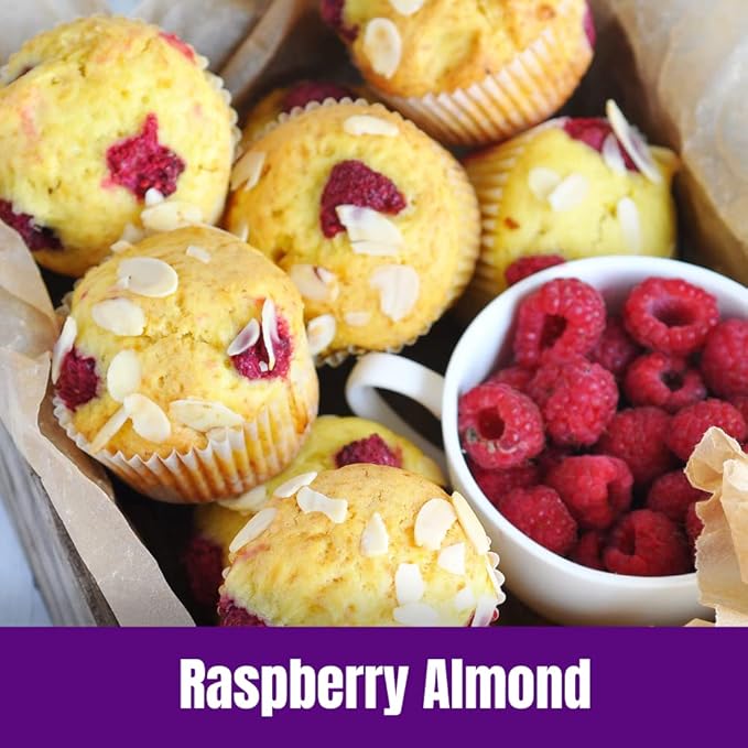 Door County Coffee Raspberry Almond, Flavored Coffee Ground - 8 oz Bag - Spring-Summer Seasonal - Medium Roast - 100% Specialty Arabica - Raspberry, Sugar Coated Almonds Flavored