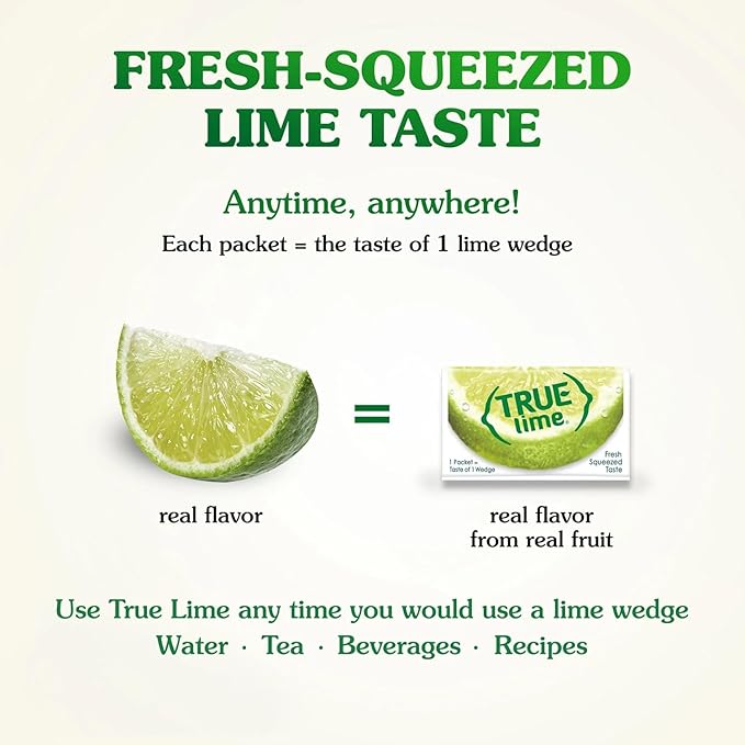 True Citrus TRUE LIME Water Enhancer, Bulk Dispenser, 500 Count (Pack of 1), 0 Calorie Drink Mix Packets For Water, Sugar Free Lime Flavoring Powder Packets