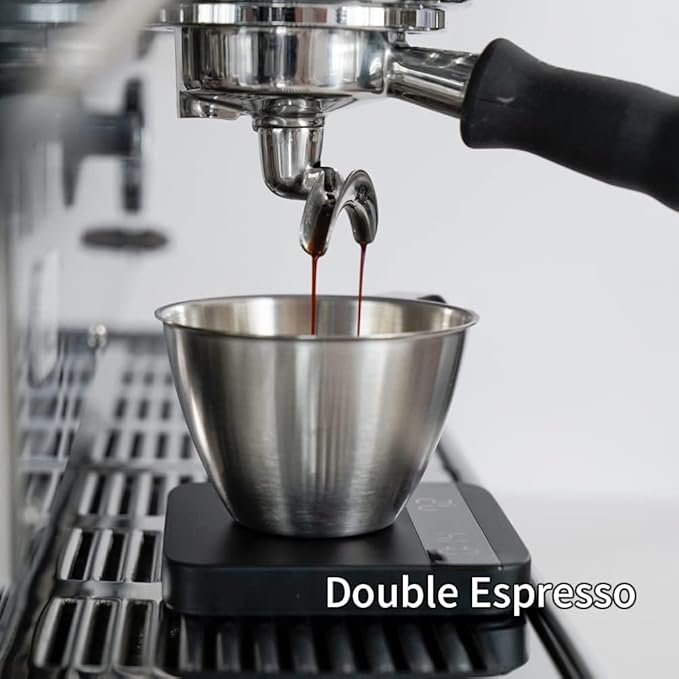 200ml watchget Stainless Steel Espresso Shot 6.8OZ Measuring Cup with Handle and Inside Scale for Coffee Milk Wine Liquid Measuring Espresso Accessories