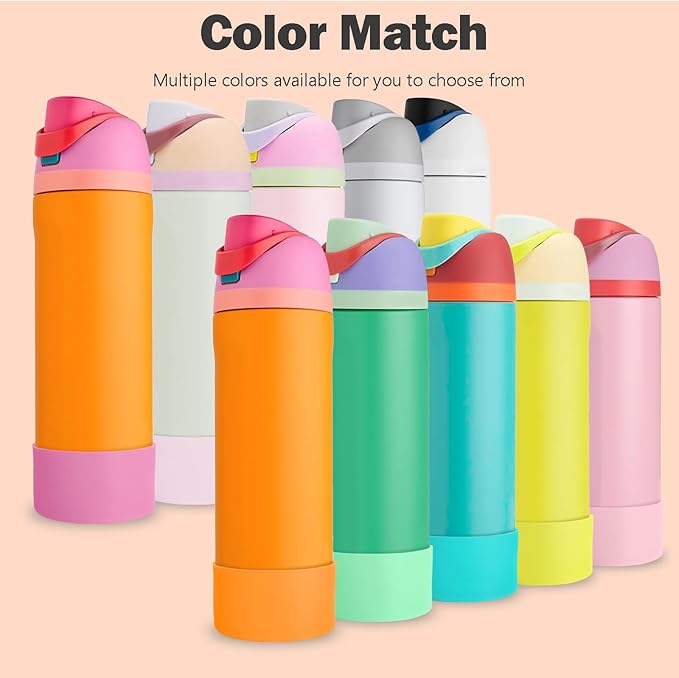 2PCS Silicone Boot for Owala 24oz FreeSip Water Bottle, Anti-Slip Scratch-Resistant Bottom Sleeve, Protective Sports Bottles Accessories, BPA-Free