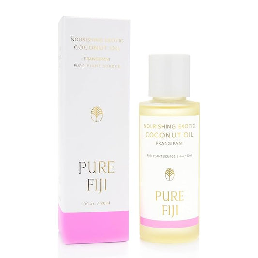 PURE FIJI Travel Size Nourishing Exotic Coconut Oil, Frangipani (3oz/90ml)