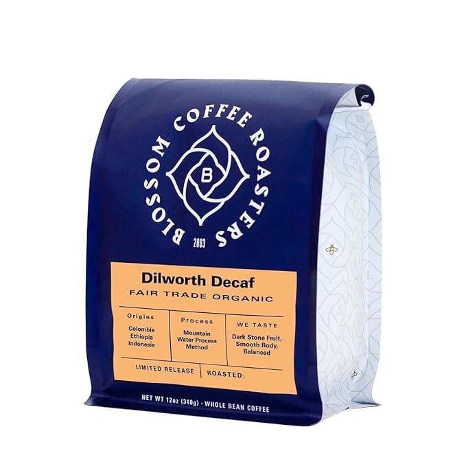 Dilworth Decaf Organic - Roasted by Blossom Coffee Roasters - Freshly Ground Coffee - 2 Pound Bag