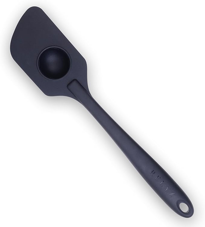 Silicone Spatula with Built-In ½ Tbsp Measuring Scoop, Heat-Resistant & Non-Stick Kitchen Spatula, BPA-Free Baking Utensils, One-Piece Flexible Design, Ergonomic Grip, Dishwasher Safe Cooking Tool