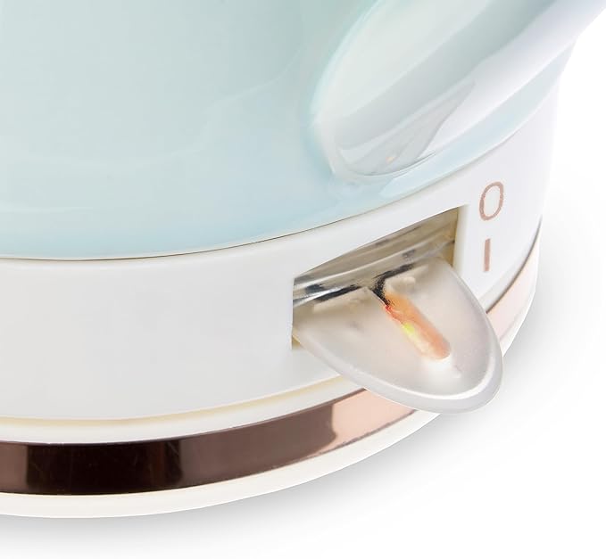 Pinky Up Noelle 1.5 L Ceramic Gooseneck Spout Electric Tea Kettle with Temperature Control - Cordless Design for Boiling Water Pot, Mint, Rose Gold