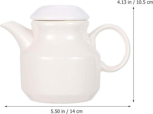 Cabilock Ceramic Creamer Pitcher with Lid and Handle 5.5 Inch Small Milk Cup Sauce Pot for Kitchen Dining Serving Entertaining