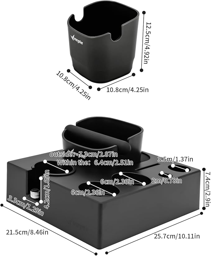 Black Espresso Organizer Box Espresso Organizer Station Espresso Box Station Espresso Accessories Organizer for Storage Espresso Tamper Distributor Portafilter & Puck Screen Accessories