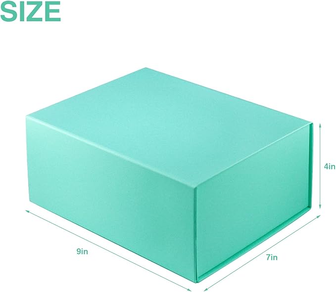 MOYEUPAC 9" X 7" X 4" Blue Gift Box with Lids for Presents Magnetic Closure for Packaging Magneti for Christmas, Halloween, Birthday Gift Box and Various Holidays,Heavenly Blue