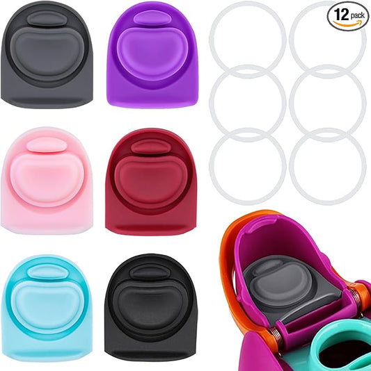 6 Sets Replacement Stopper and O Ring Gasket Compatible with Owala FreeSip 24oz 32oz,Water Bottle Lid Insert Cap Rubber Seal Parts for Owala 16/19/24/32/40oz Mouthpiece Accessories F9