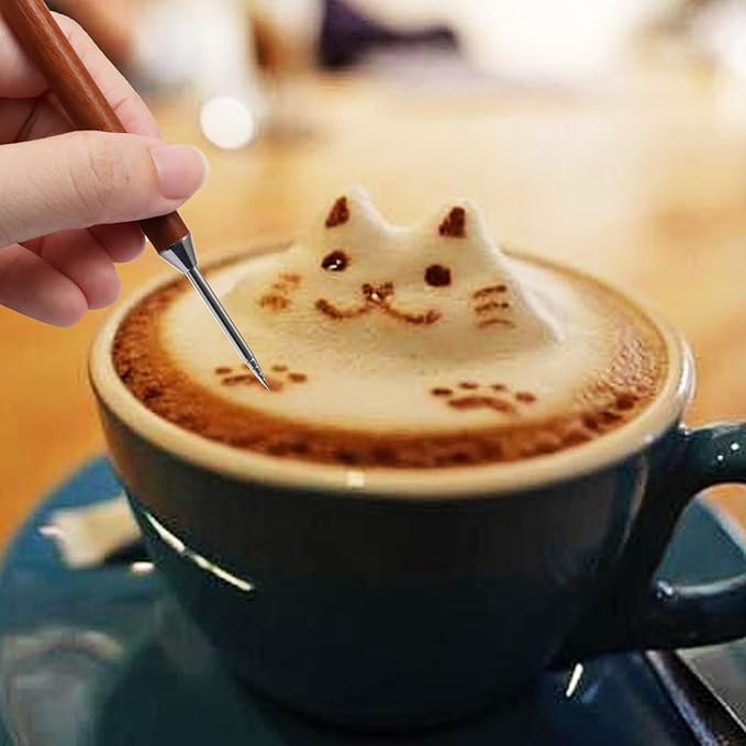 2 Pcs Latte Art Pen Cinnamon Pen for Barista, Coffee Latte Art Tools Barista Espresso Accessories for Coffee Bar Baristas Make Latte Cappuccino Macchiato